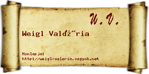 Weigl Valéria névjegykártya